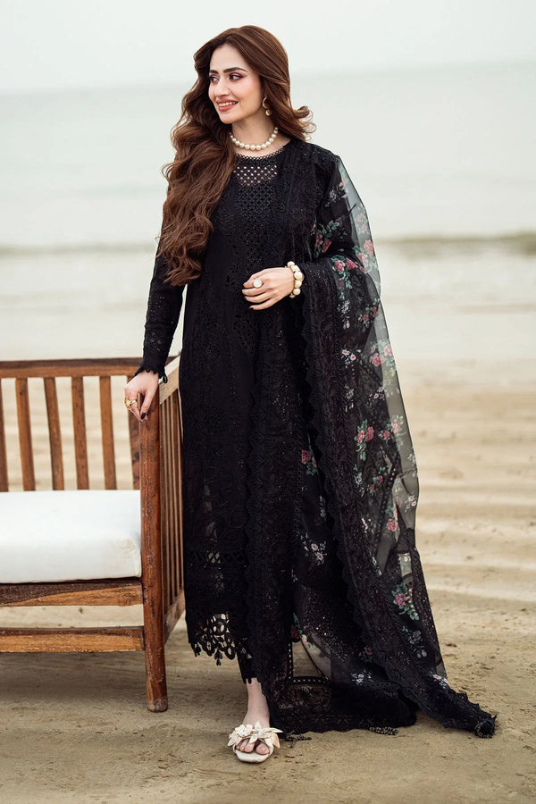 3PC DHANAKEMBROIDEREDUNSTITCHED DRESS - 520W