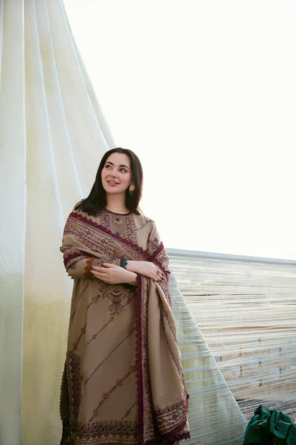 3PC DHANAK EMBROIDERED UNSTICHED SUIT 258