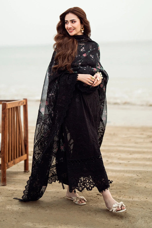 3PC LAWN EMBROIDERED SHIRT WITH COTTON NET PRINTED EMBROIDERED DUPATTA AND TROUSER -520 L