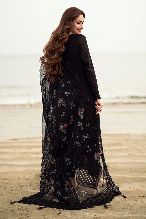 3PC DHANAKEMBROIDEREDUNSTITCHED DRESS - 520W