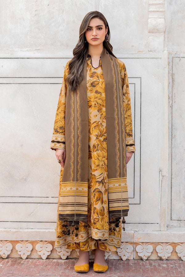 3 Piece Digital Printed Khaddar Shirt Trouser and Dupatta BK 185