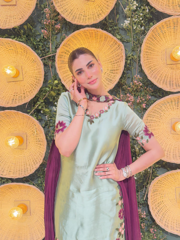 Luxury Silk 3 Piece Unstitched suit v735