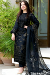 Black Linen 3PC Embroidered-1020W