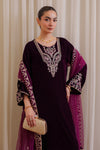 VELVET 3PC EMBROIDERED WITH CHIFFION EMBROIDERED DUPATTA V65