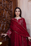 Dhanak Embroidered 3pc Suit With Chiffon Embroidered Dupatta 727
