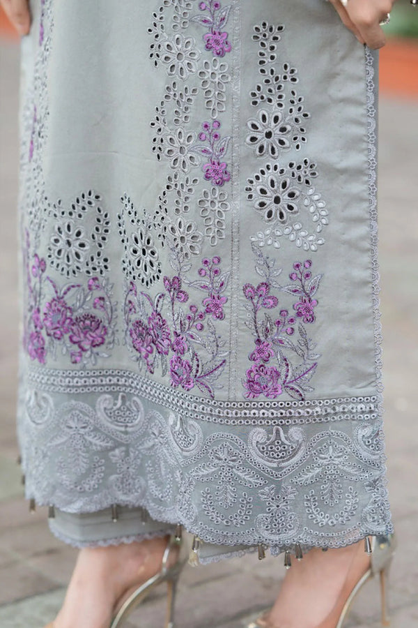 3 Piece - Unstitched Fully Embroidered DhanakFabric v48