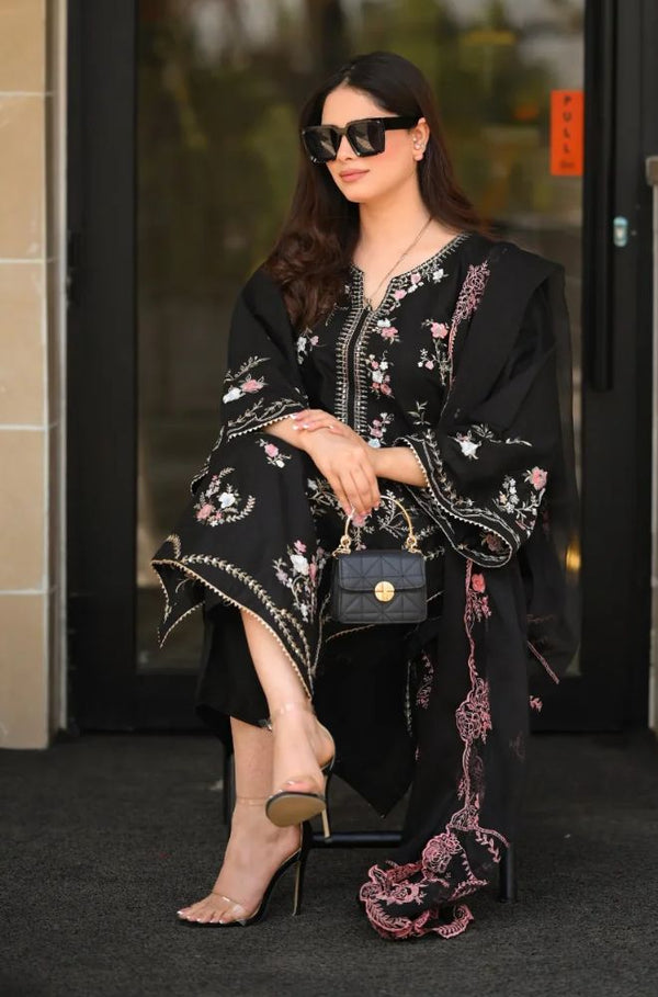 Summer 3Piece Lawn Embroidered Suit V 731