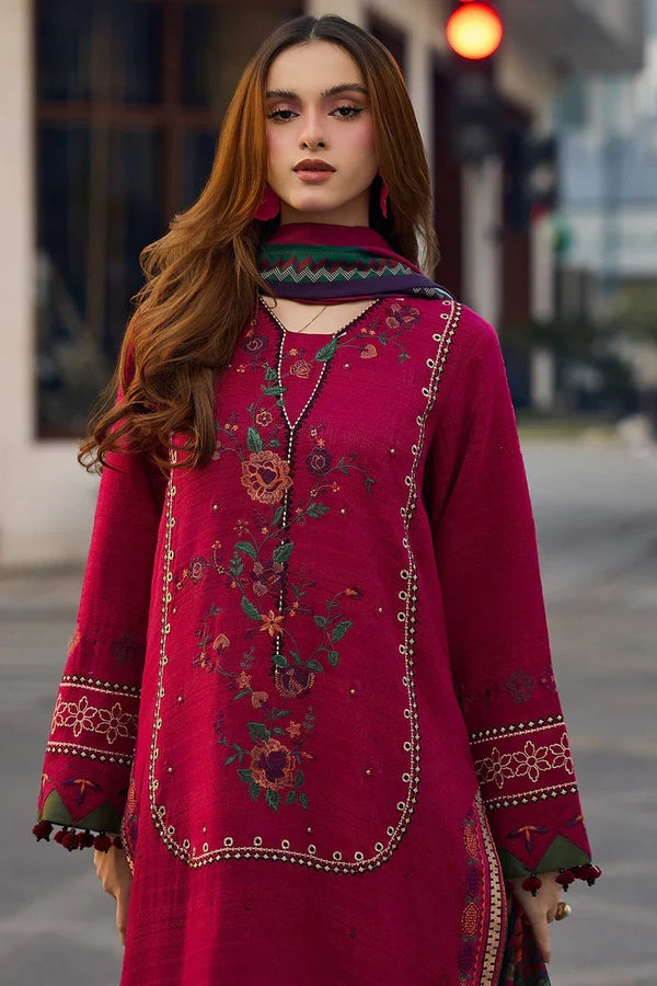 Lawn-3PC Embroidered Shirt with Digital Printed Jacquard Dupatta- V712