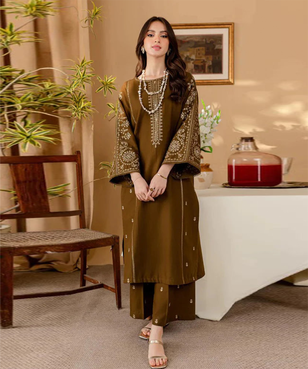 Batik Dhanak Unstich 2PC Embroidered-105