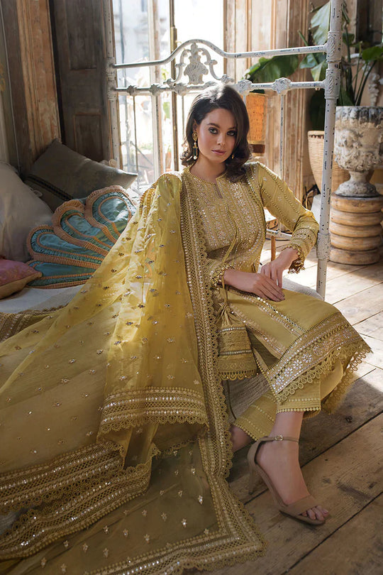3 Piece Embroidered Lawn Suit with Organza dupatta SB 62