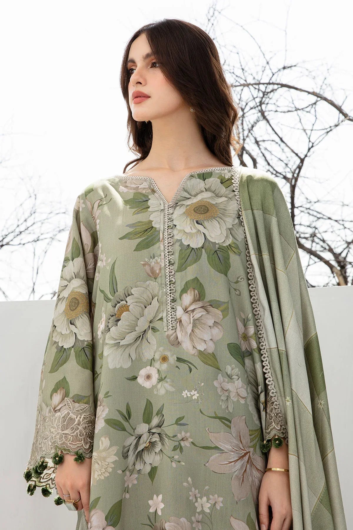 BAROQUE 3PC KARANDI PRINTED SHIRT WITH KARANDI PRINTED DUAPTTA AND TROUSER-261