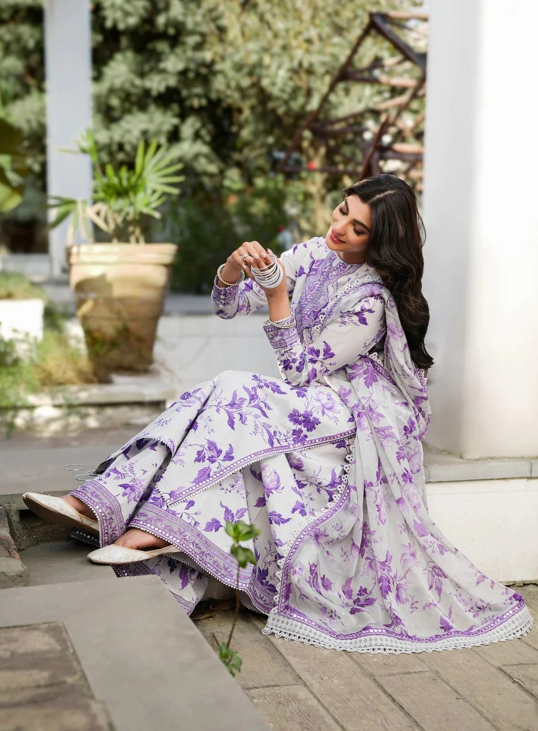 ANEELAS UNSTICH PRINTED LAWN EMBROIDERY DRESS 3 PIECE  518