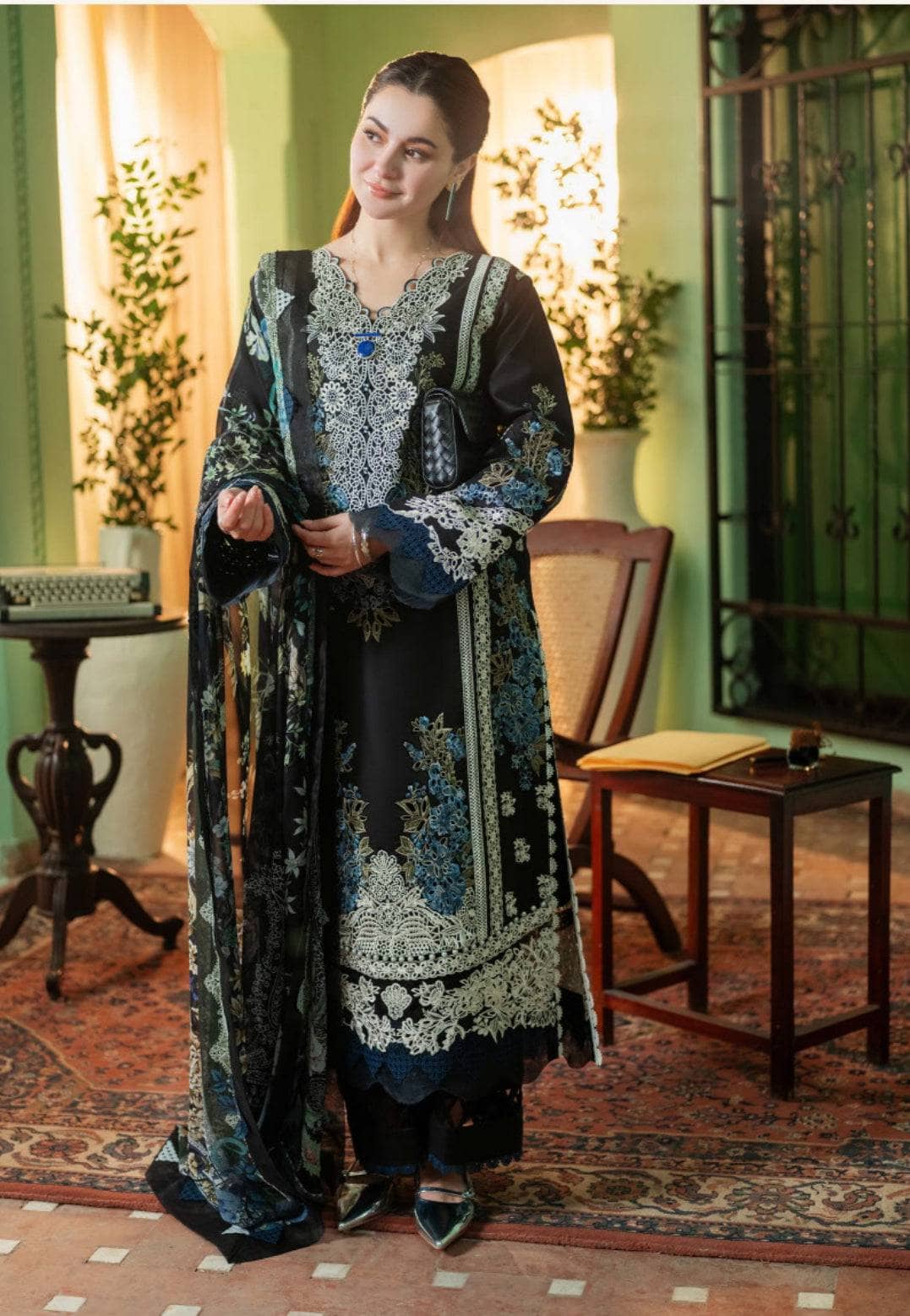 JADE CHIKANKARI EMBROIDERED DHANAK - 3PC UNSTITCHED 257