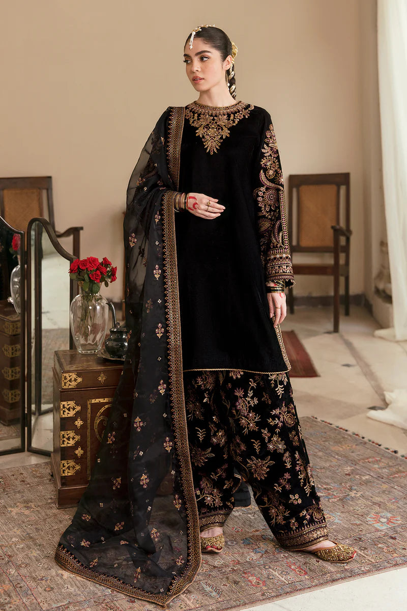 Baroque Velvet Unstitch 3PC Embroidered- 264
