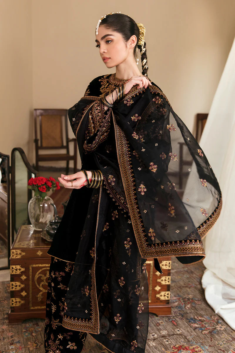 Baroque Velvet Unstitch 3PC Embroidered- 264
