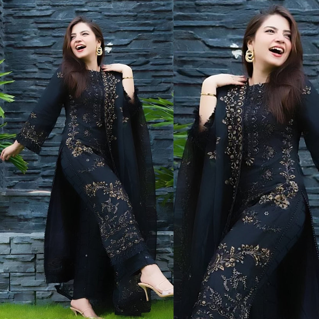 3 Piece Embroidered Lawn Shirt with Embroidered Organza Duppata C-1020