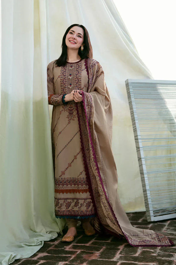 3PC DHANAK EMBROIDERED UNSTICHED SUIT 258