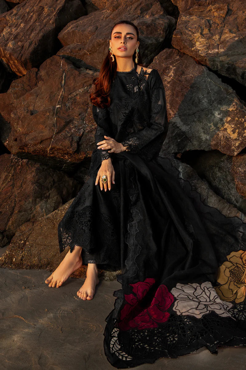 3 Pc Embroidered Lawn Shirt with Embroidered Organza Dupatta With Patches KH 2640