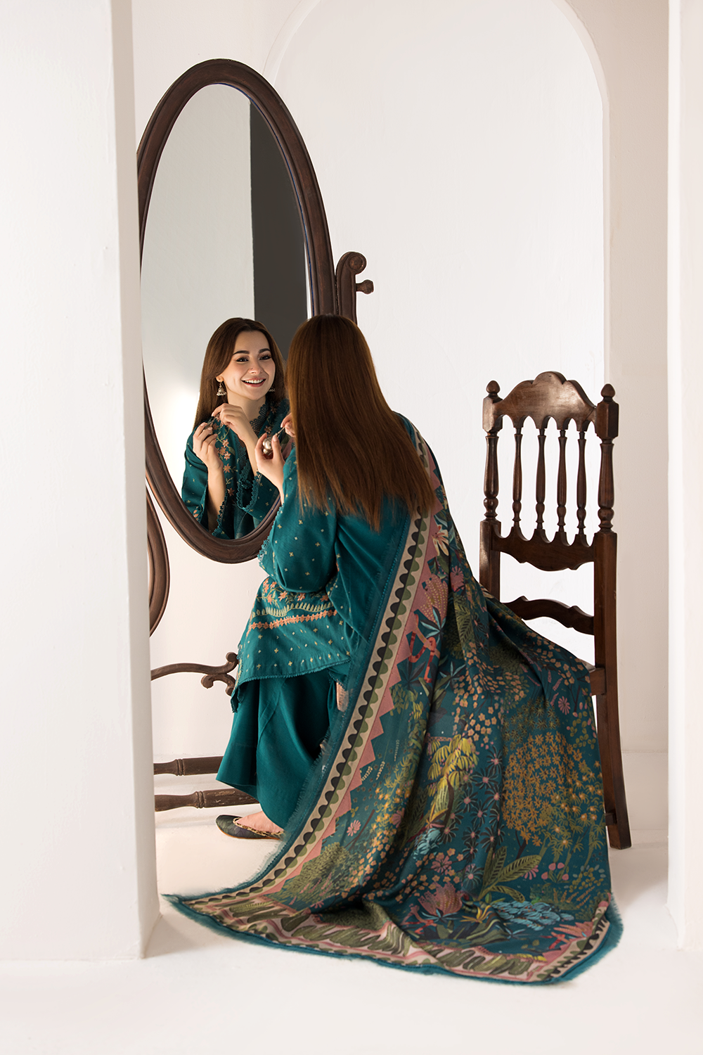 3 Piece Embroidered Lawn Shirt with Printed Poly Lawn Dupatta SN 61