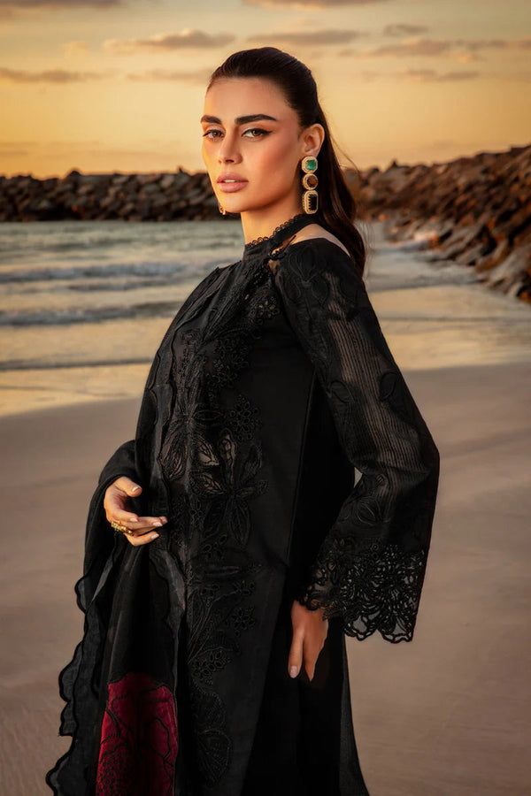 3 Pc Embroidered Lawn Shirt with Embroidered Organza Dupatta With Patches KH2640