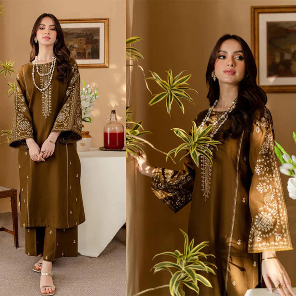 2 Piece Embroidered Lawn Shirt with Dyed Trouser BA 68
