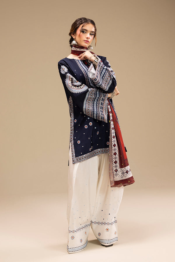 '- UNSTITCHED 3PC DHANAK EMBROIDERED SUIT 241