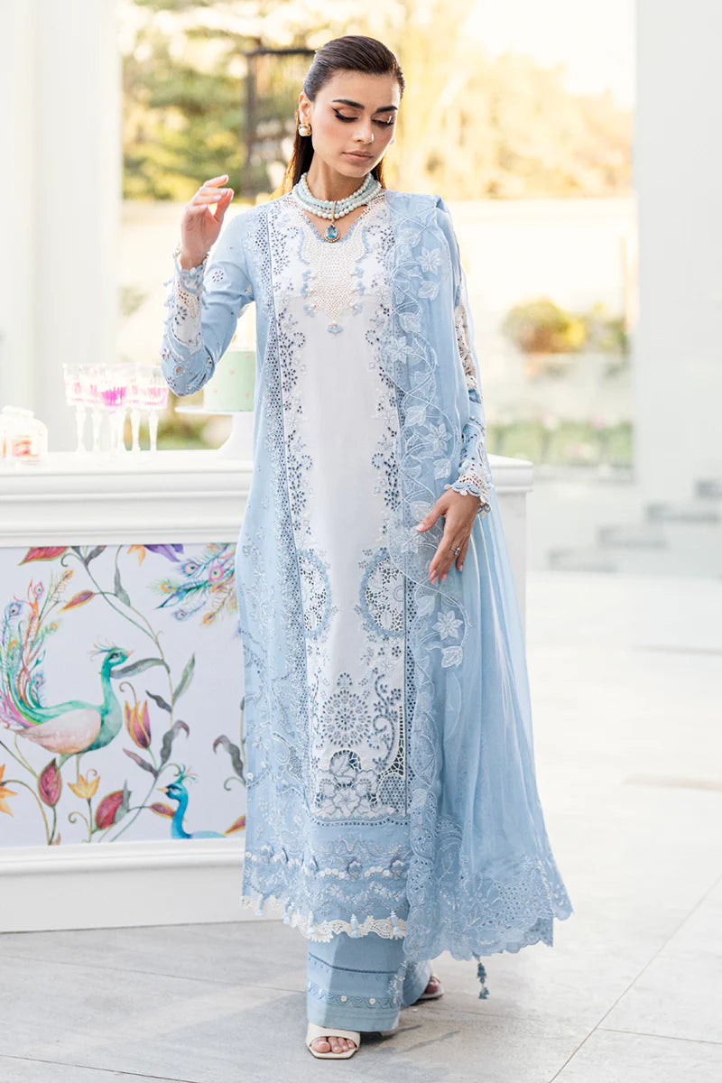 3 Pc Embroidered Lawn Shirt with Embroidered Chifoon Dupatta With Patches CS 2645