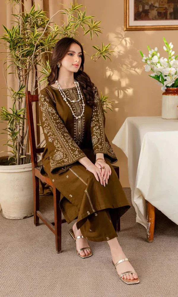2 Piece Embroidered Lawn Shirt with Dyed Trouser BA 68