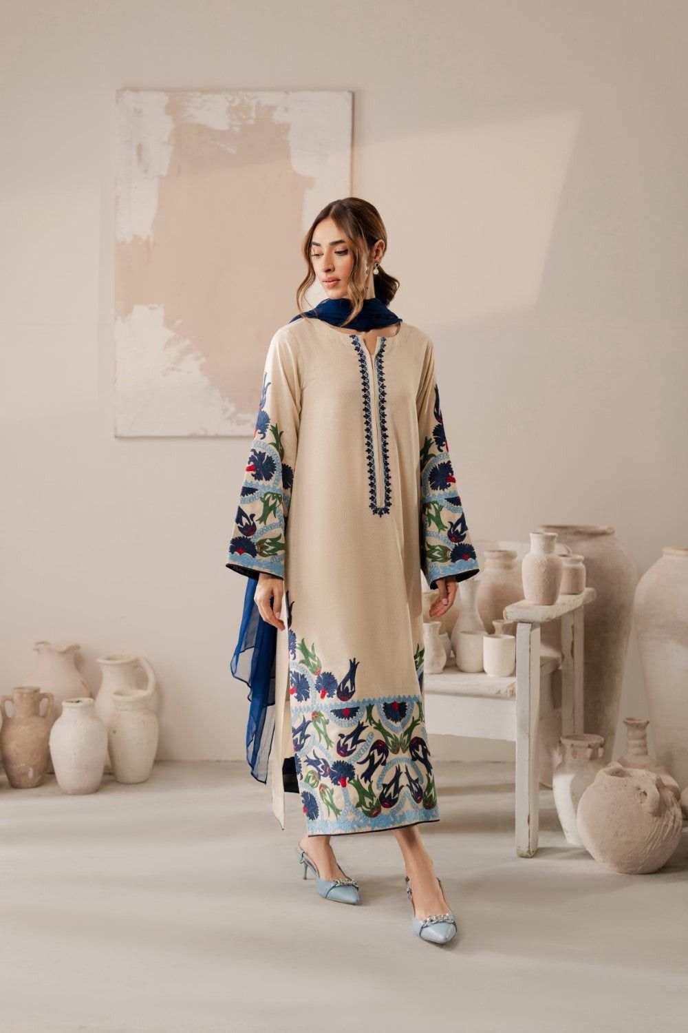 UNSTITCH DHANAK 3PC SUTE - 245