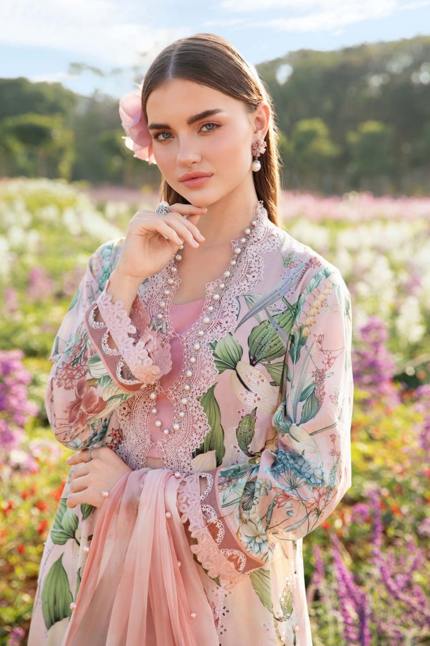 3 Pc Maria B lawn Printed Suit 10011