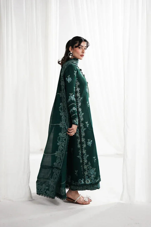 WINTER-3PC DHANAK EMBROIDERED SHIRT WITH DHANAK EMBROIDERED SHAWL & EMB TROUSER V62