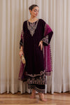 VELVET 3PC EMBROIDERED WITH CHIFFION EMBROIDERED DUPATTA V65