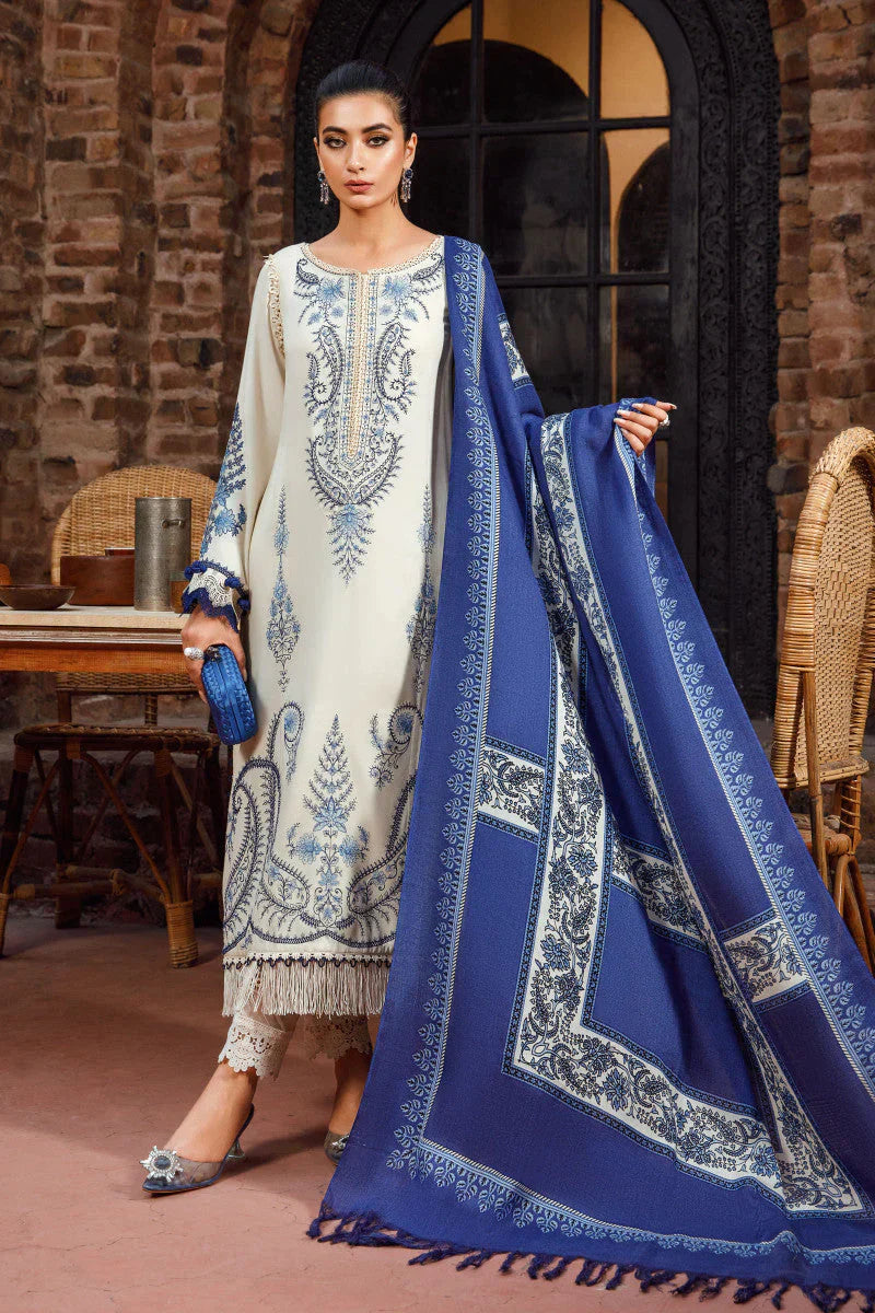 MARIA B - 3PC UNSTITCH KHADDAR EMBROIDERED SUTE - 214