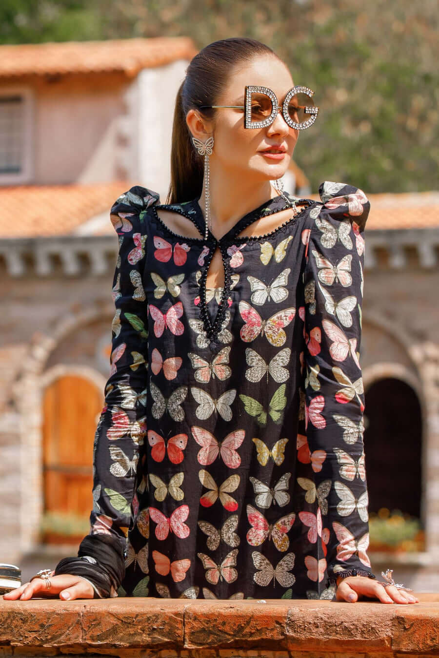 Lawn 3 Piece Neck line Embroidery Patch Front Heavy Embroidery Daman Embroidery Patch Sleeves Embroidery Plane Back Side  Plane trouser With Patch Bamber Pure Chiffon Embroidery Duppata with patches C 500